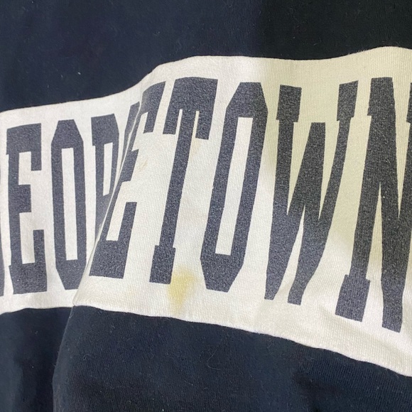 Brandy Melville navy crew neck with white thick stripe and “Georgetown” printed - Picture 3 of 3